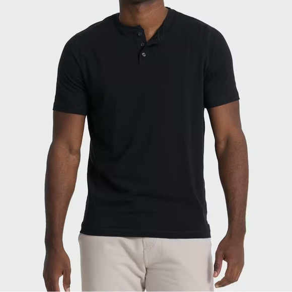 NEW Men’s Vuori Ever Performance Henley Black Large Active T-Shirt Buttery Soft - Picture 7 of 16